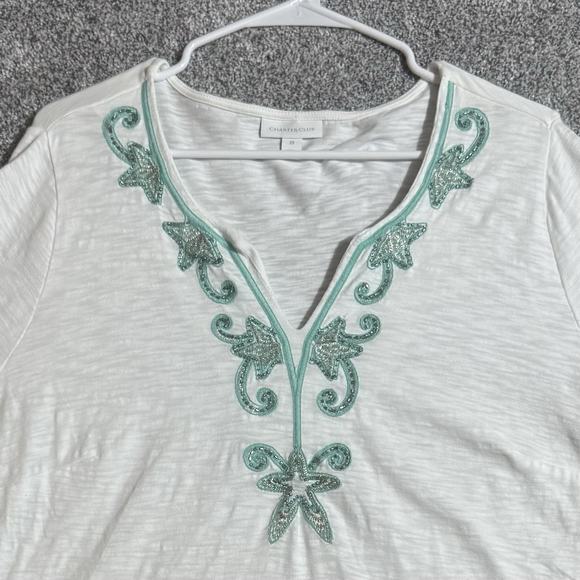 Charter Club Tunic Top Womens 2X Plus Boho Embroidery Cottagecore Peasant Flowy - Picture 3 of 11